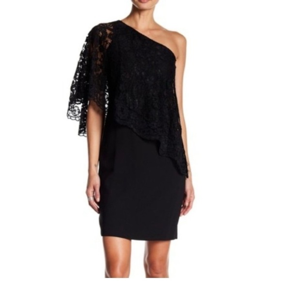 Nanette Lepore Black Lace One Shoulder Dress NWT Sz 8 - Picture 1 of 11